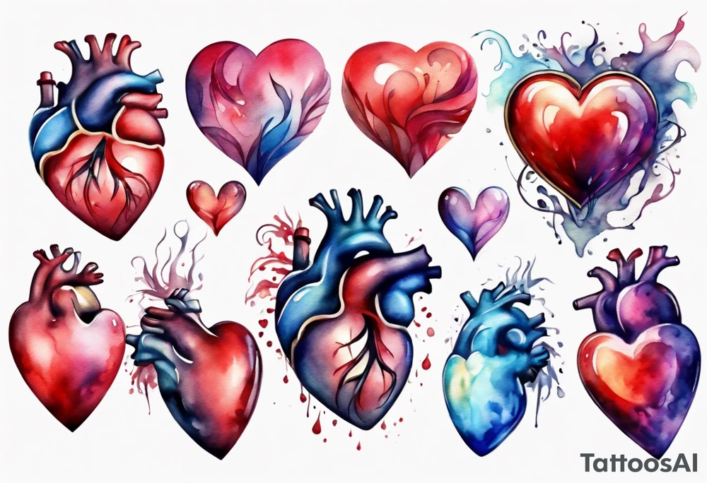 3d heart tattoo idea