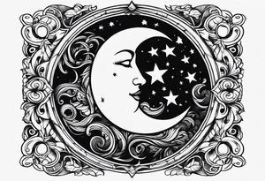 Stars moon tattoo idea