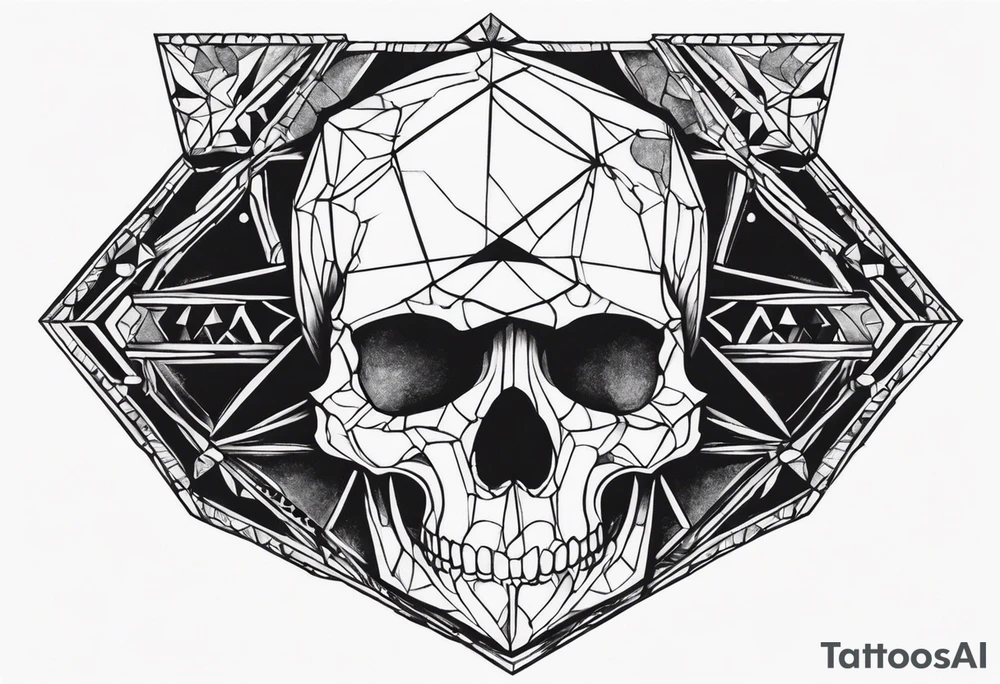 rock gemstone with skull inside tattoo idea