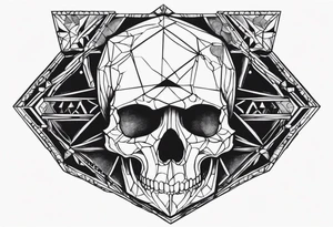 rock gemstone with skull inside tattoo idea