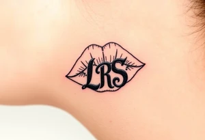 Kiss mark with the initials lrs tattoo idea