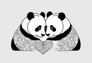 Two Pandas in Love tattoo idea