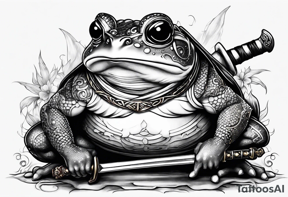 toad samurai sword tattoo idea