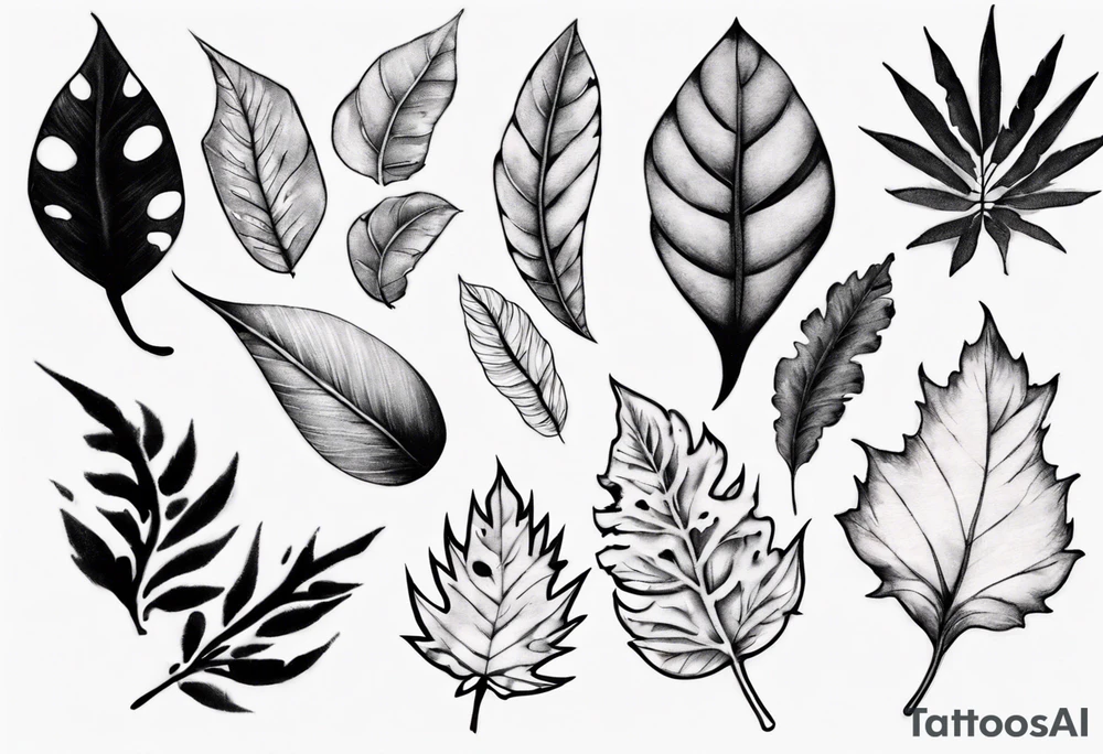 leaf tattoo for my shoulder/trap tattoo idea