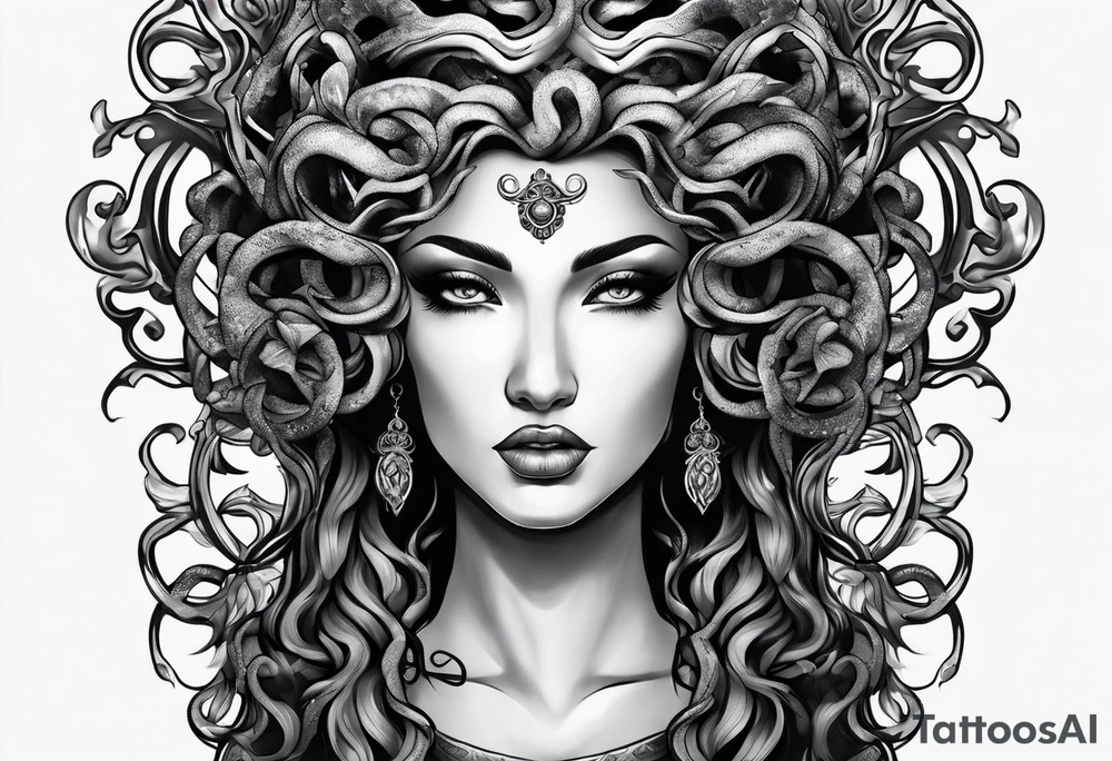 Medusa with no eyes o her face tattoo idea