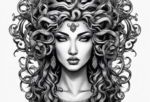 Medusa with no eyes o her face tattoo idea