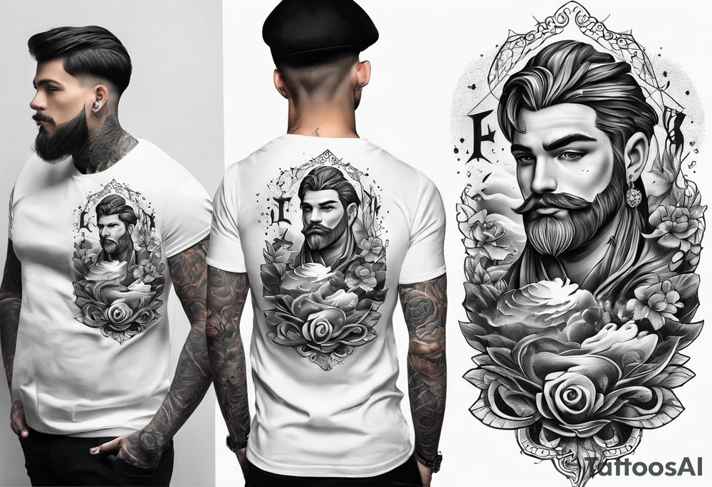 Father son half sleeve tattoo idea