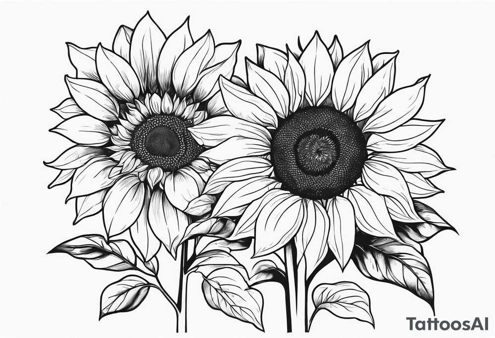 Sunflower garden tattoo idea