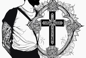 cross, god, walking, tattoo idea