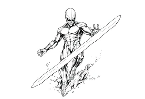 Silver Surfer comic accurate tattoo idea