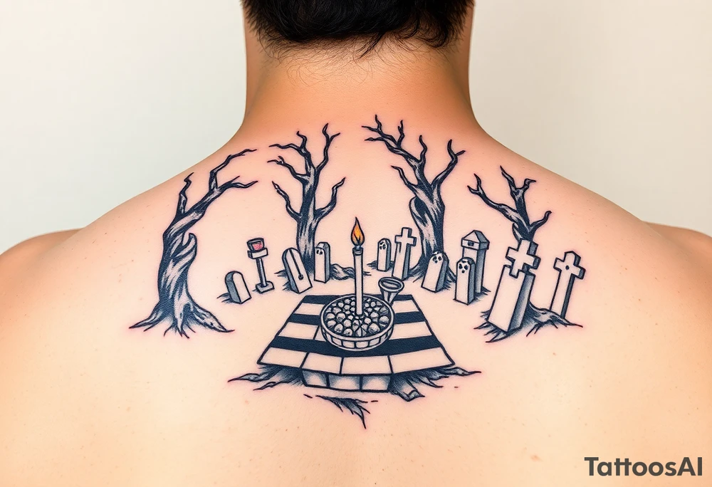picnic at a graveyard tattoo idea