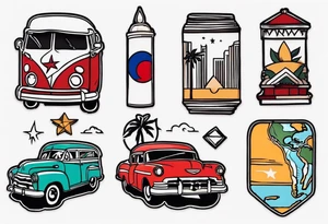 small tattoo with cuba, nyc, and arizona tattoo idea