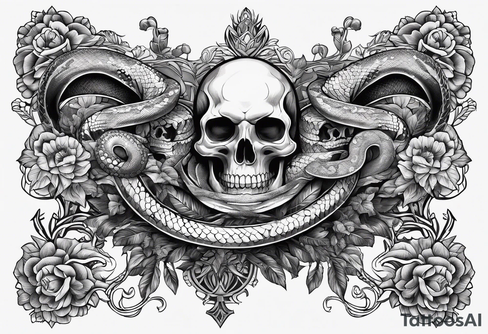 Snake and skull tattoo idea