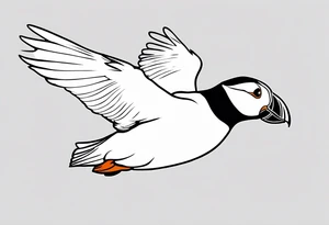 a flying puffin without background (only black and white)
 - forarm Tattoo tattoo idea