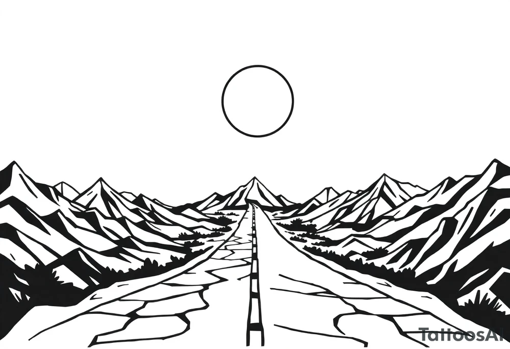 Different roads in life meet in the same place but should be very psychedelic and trippy and should super geometric shapes tattoo idea