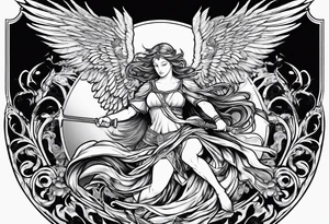 Angelic battle tattoo idea