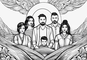 family of 4, powerful, bond, strong, that associates on sea maybe tattoo idea