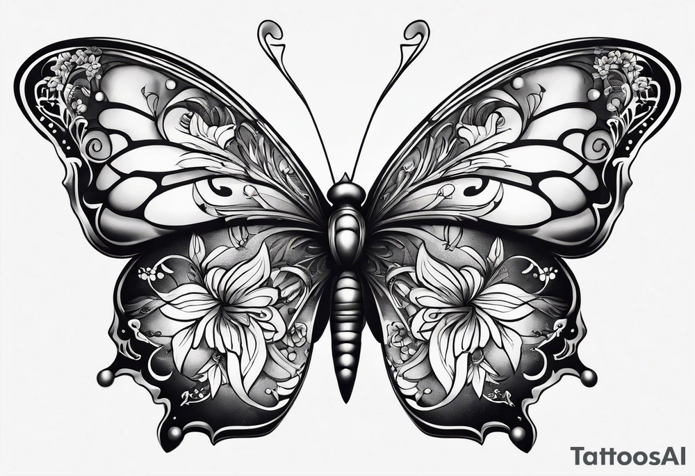 A night butterfly tattoo idea