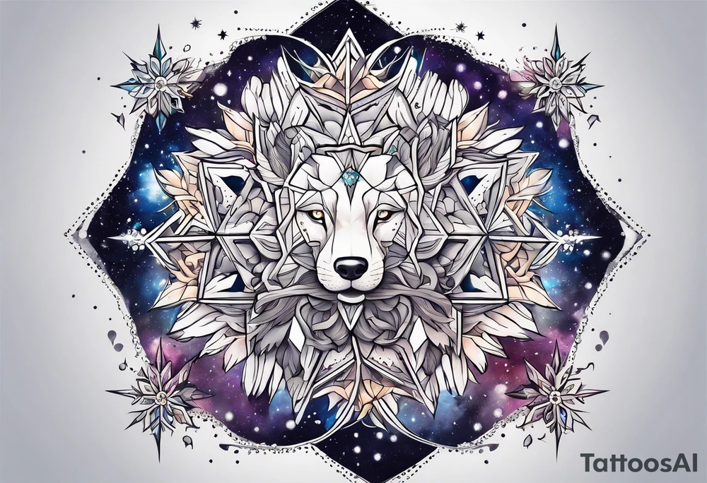 Constellation, animal, snowflake tattoo idea