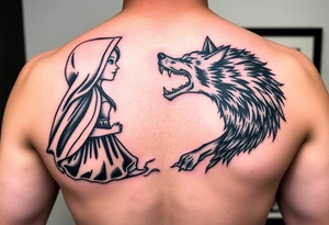 Little red riding hood and the big bad wolf tattoo idea