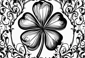 one single three leaf clover on a vine tattoo idea