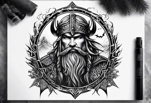 Valhalla mist fog lightning tattoo idea
