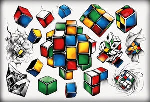 rubiks cube reprosenting perspective tattoo idea