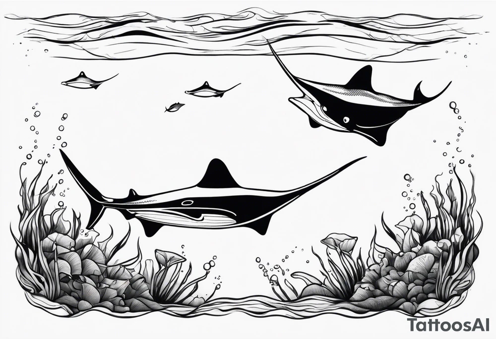 stingrays in the ocean tattoo idea