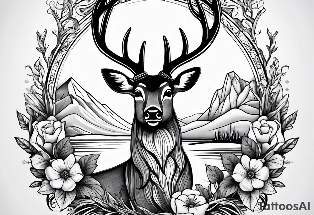 deer and bass tattoo idea