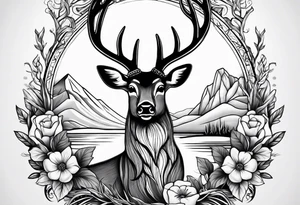 deer and bass tattoo idea