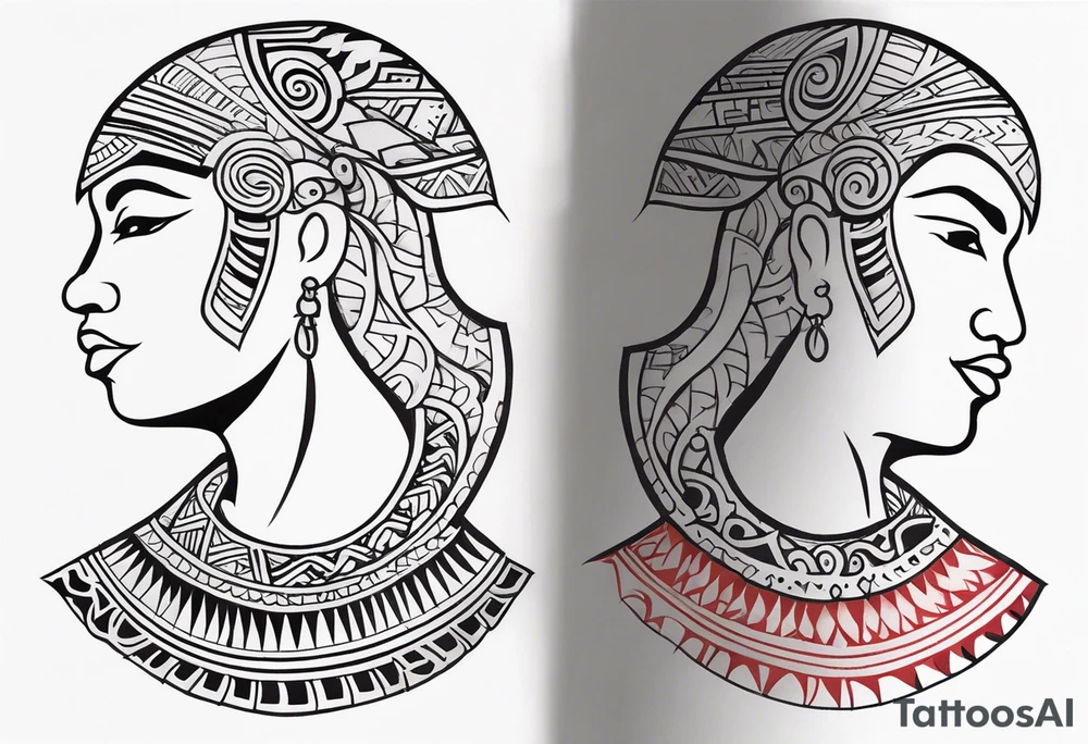 Polynesian neck to chin tattoo tattoo idea