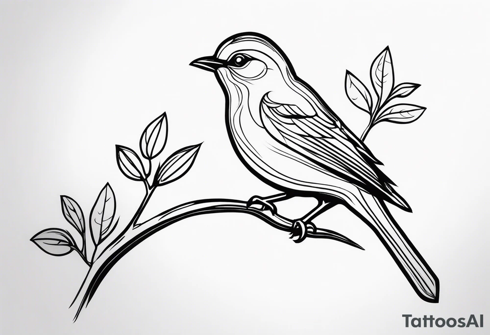 Bird oak tattoo idea
