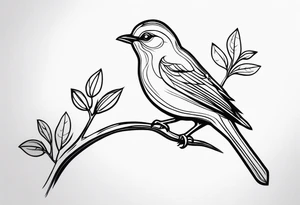 Bird oak tattoo idea