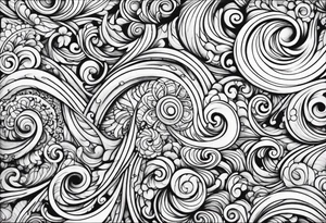 Swirls and whirls from fingers to elbow half sleeve tattoo idea