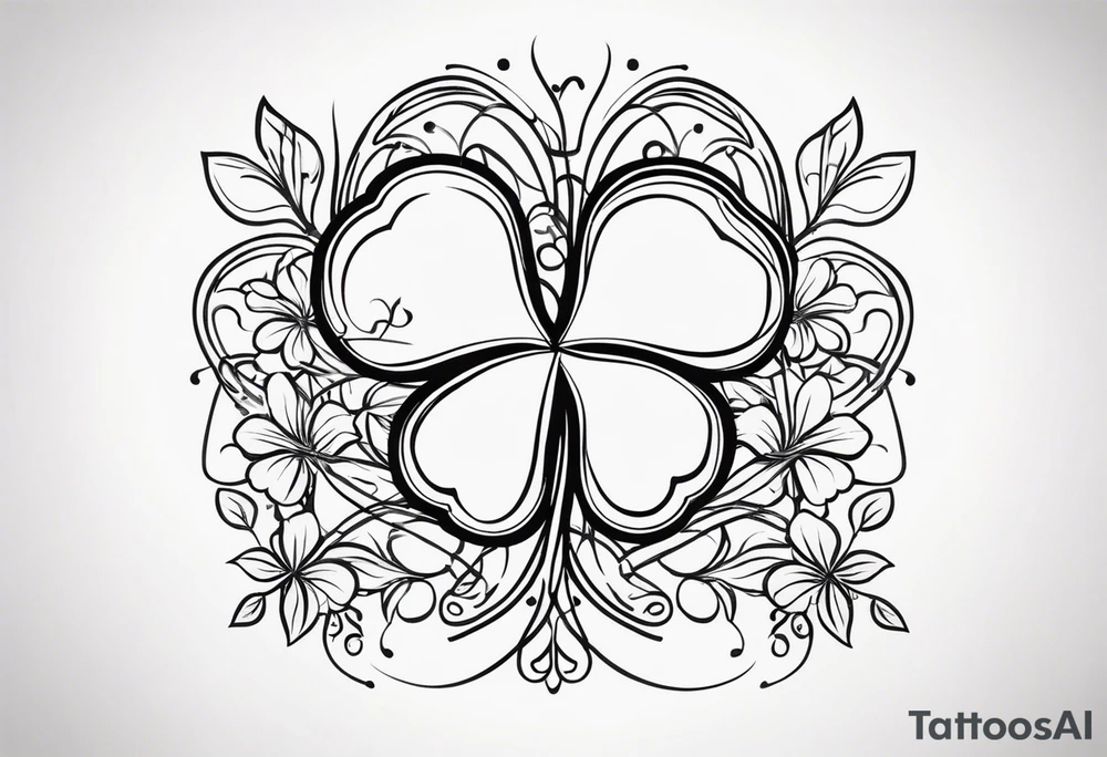 a single three leaf clover with vine tattoo idea