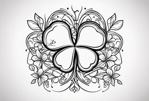a single three leaf clover with vine tattoo idea