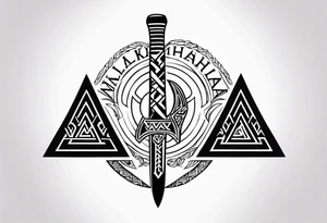 Valhalla 
valknut sword axe tattoo idea