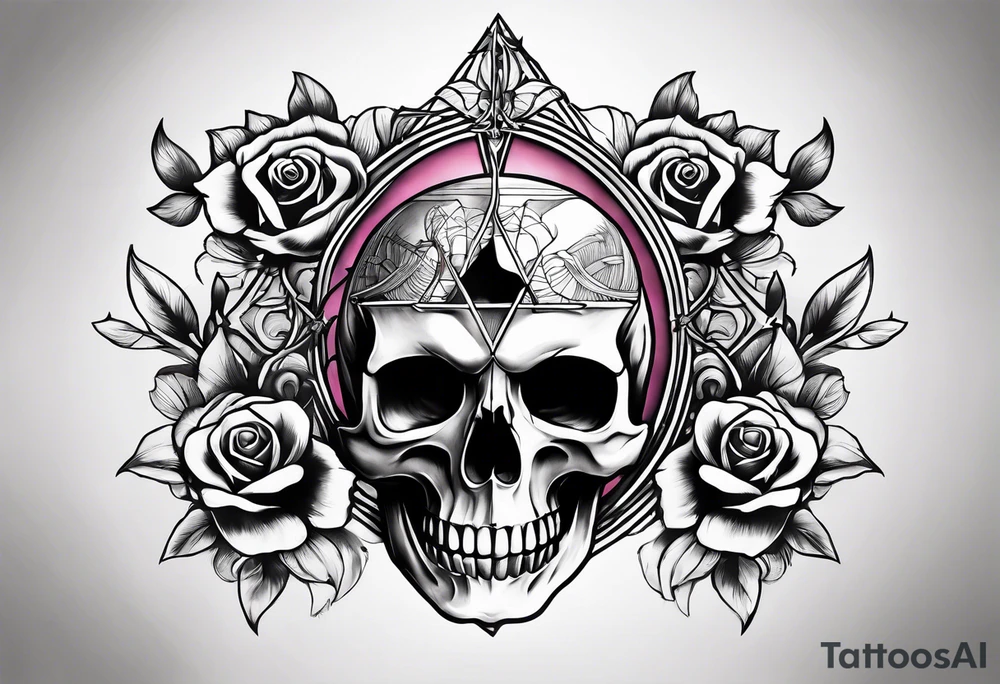 Pink Floyd skull rose tattoo idea
