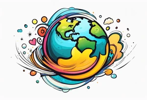 The Earth spinning tattoo idea