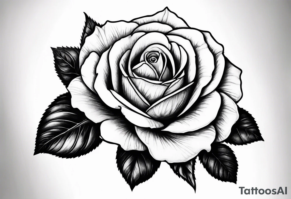 Small Rose with stem tattoo tattoo idea