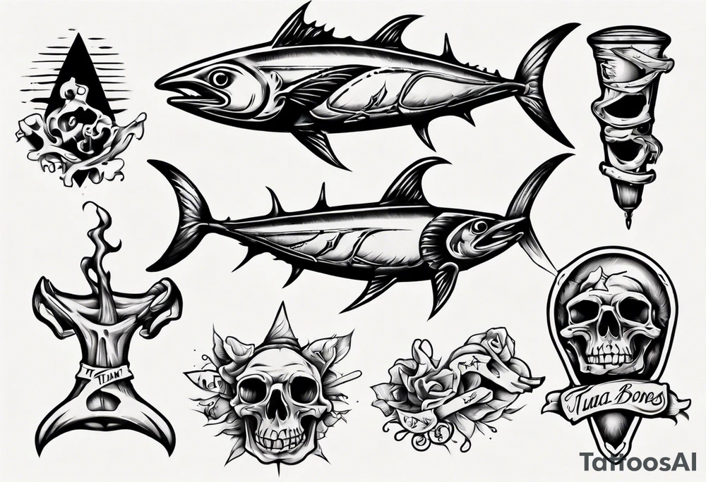 tuna bones tattoo idea