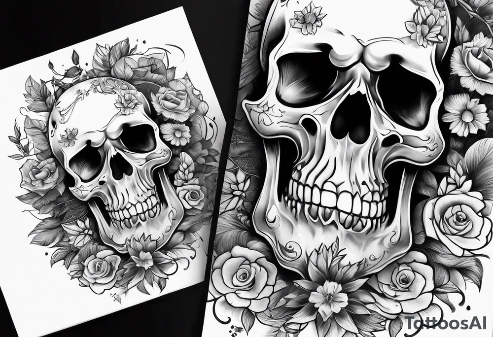 skull tattoo for legs tattoo idea