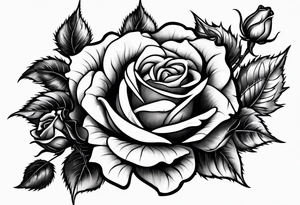 Roses with thorns wrapped around a cross tattoo idea