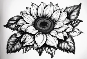 Sunflower, book, flower rose tattoo idea