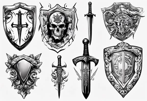 Sword and shield tattoo idea