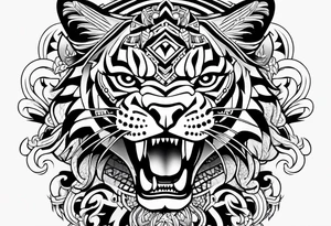 aztec jaguar sleeve tattoo idea