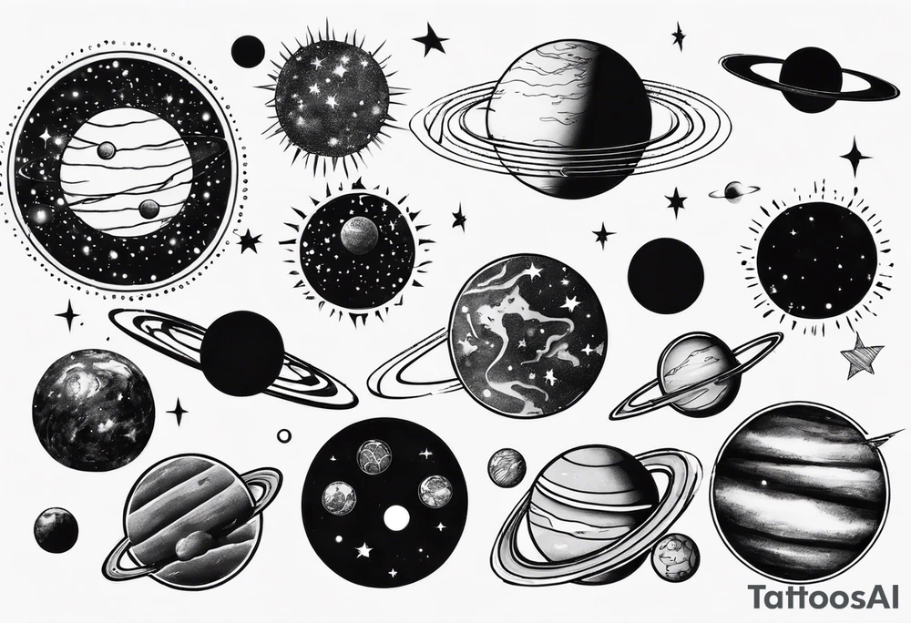 solar system tattoo idea