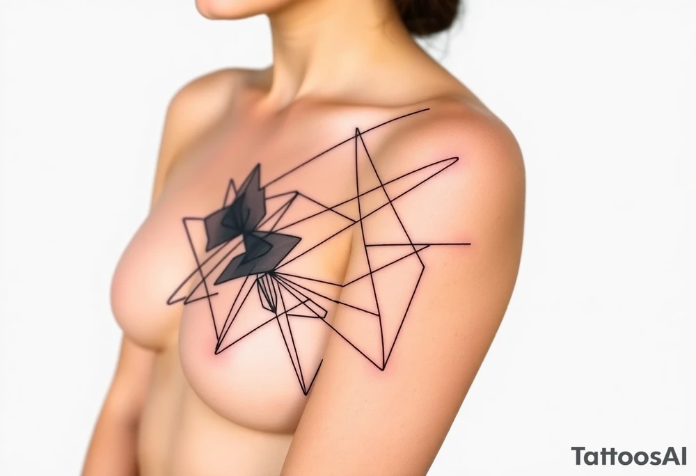 Desenhe uma tatuagem que simbolize uma mulher feminista de 41 anos, mãe de dois filhos homens, independente e filósofa inspirada nas teorias de Deleuze. A tatuagem deve expressar força, liberdade e conexão com a multiplicidade da vida, incorporando elementos abstratos e fluidos, com linhas que sugiram movimento e transformação contínua. Evite clichês e busque um design original e significativo. tattoo idea