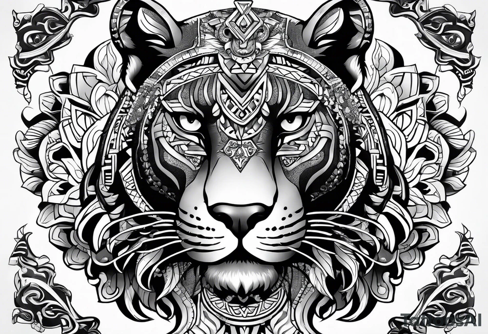 aztec black jaguar tattoo idea