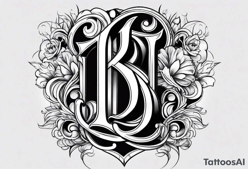 Letters D and B mix tattoo idea